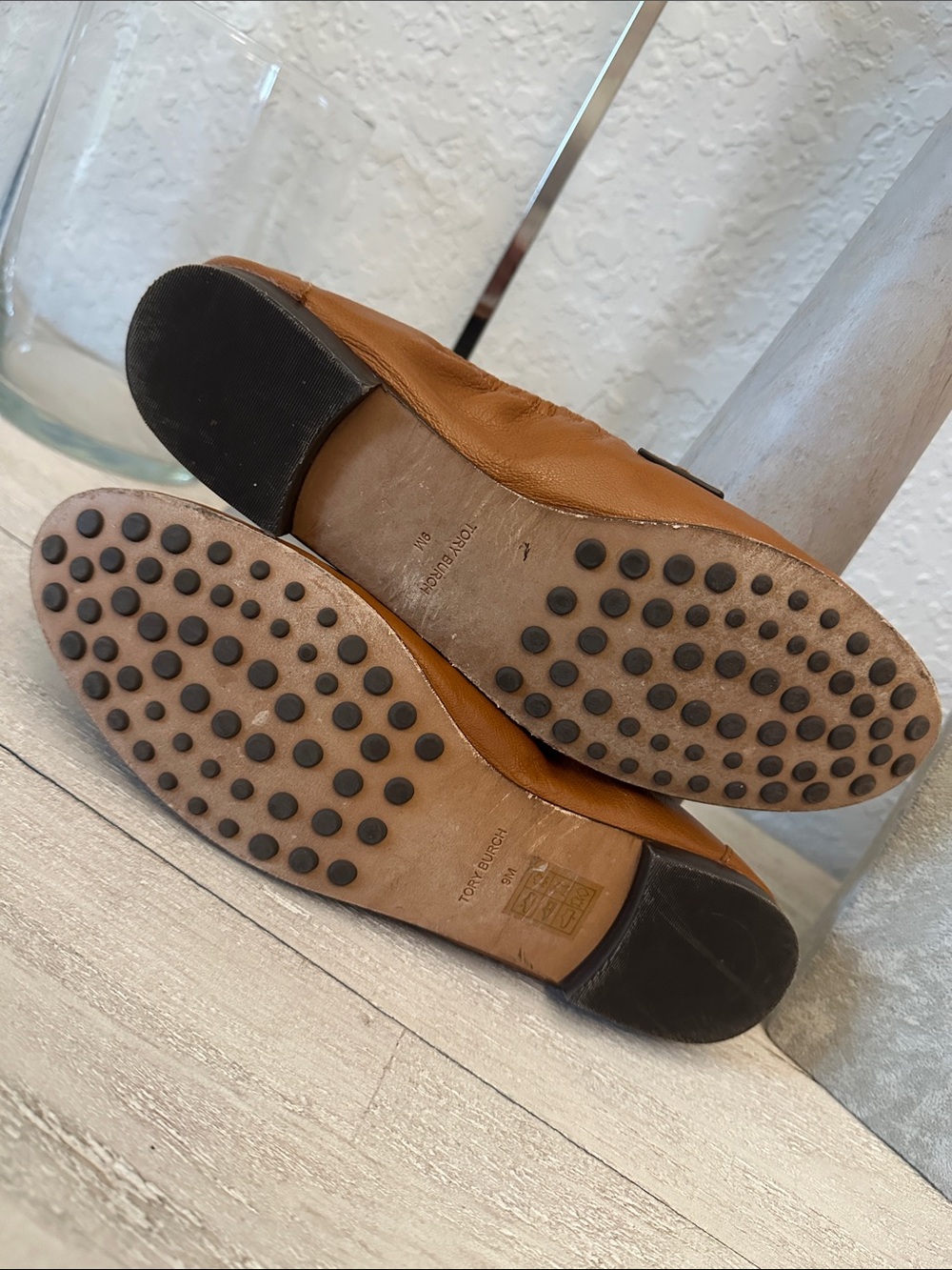 Tory Burch Leather Ballet Loafers Bourbon Size 9 - Picture 7 of 10